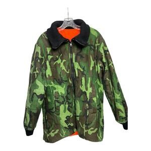 Vintage Sears Thinsulate Camouflage Camo Hunt Chore Reverse Jacket USA Medium